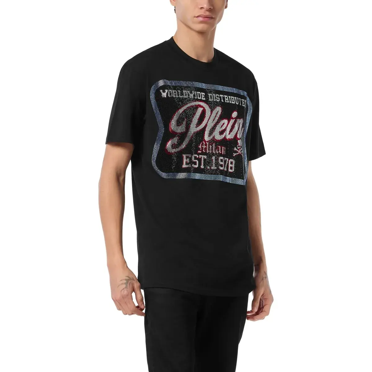 T-Shirt mit Grafikdruck und Strass