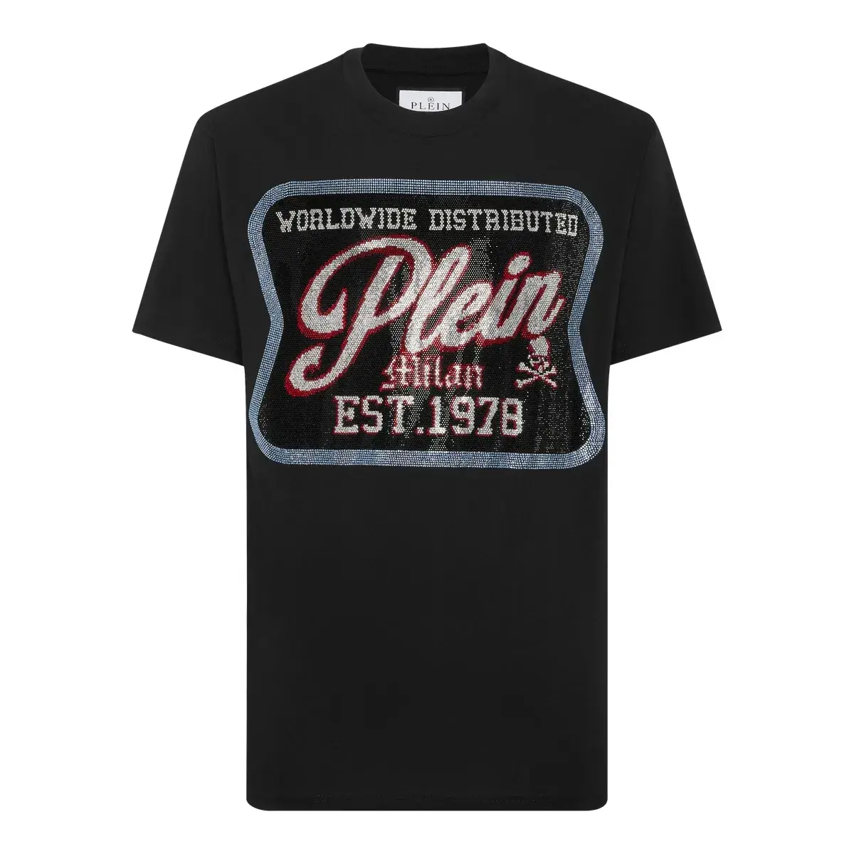 T-Shirt mit Grafikdruck und Strass