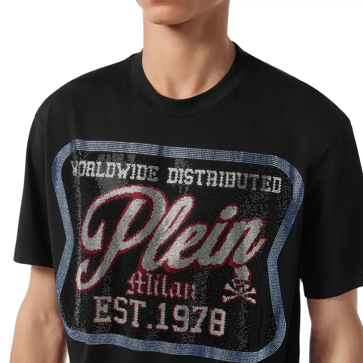 T-Shirt mit Grafikdruck und Strass