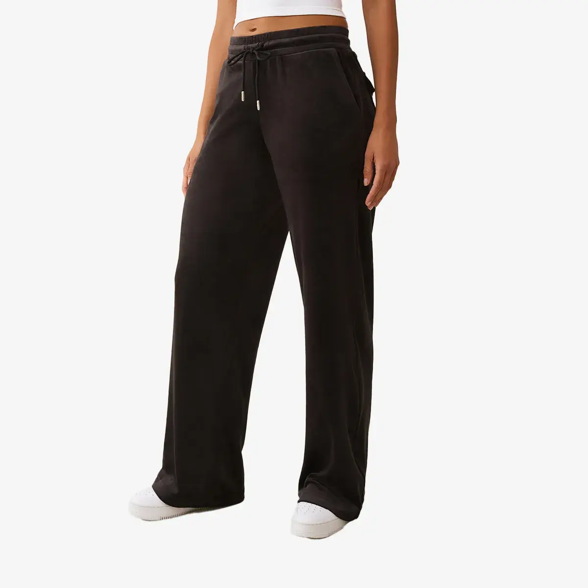 Weite Loungehose aus Velours
