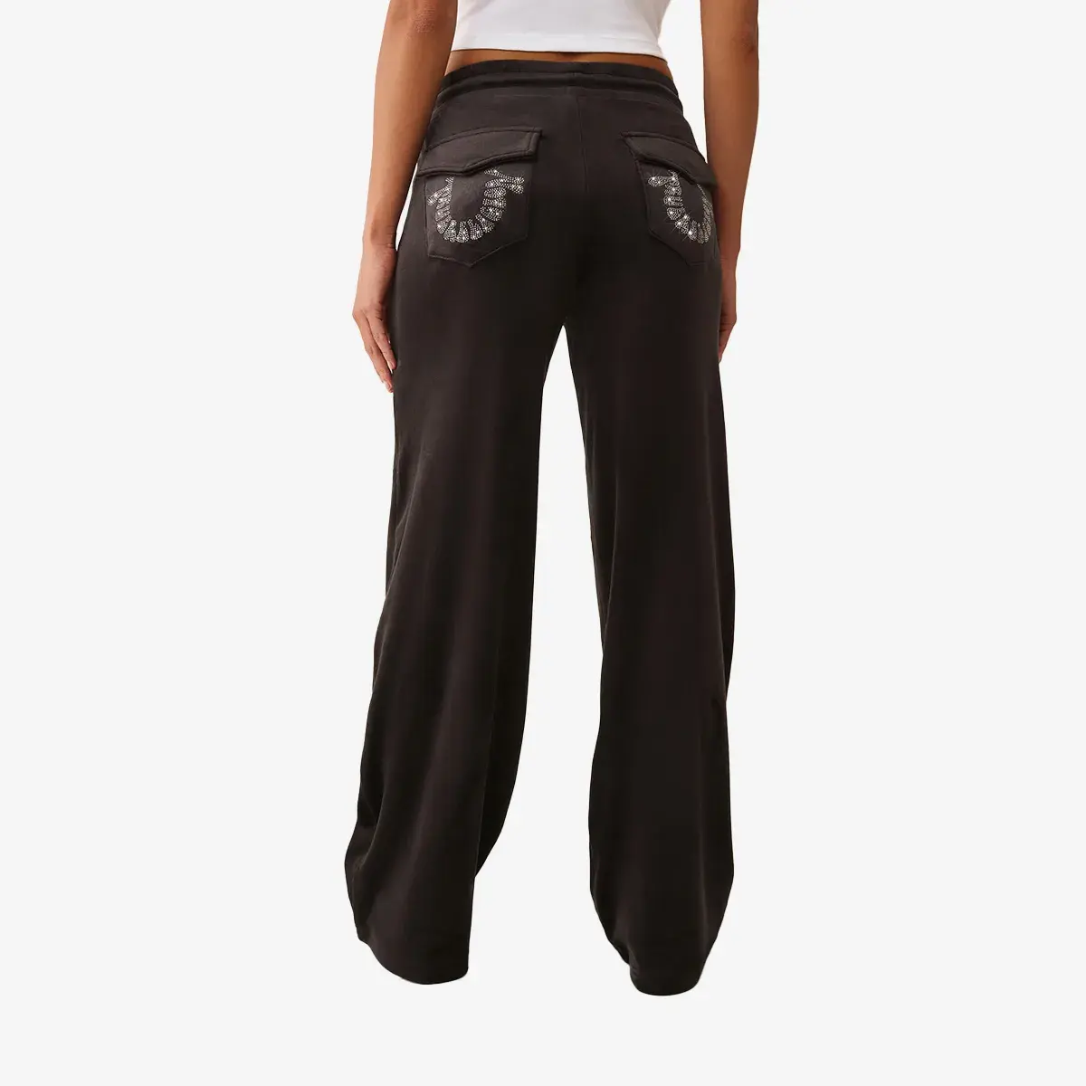 Weite Loungehose aus Velours