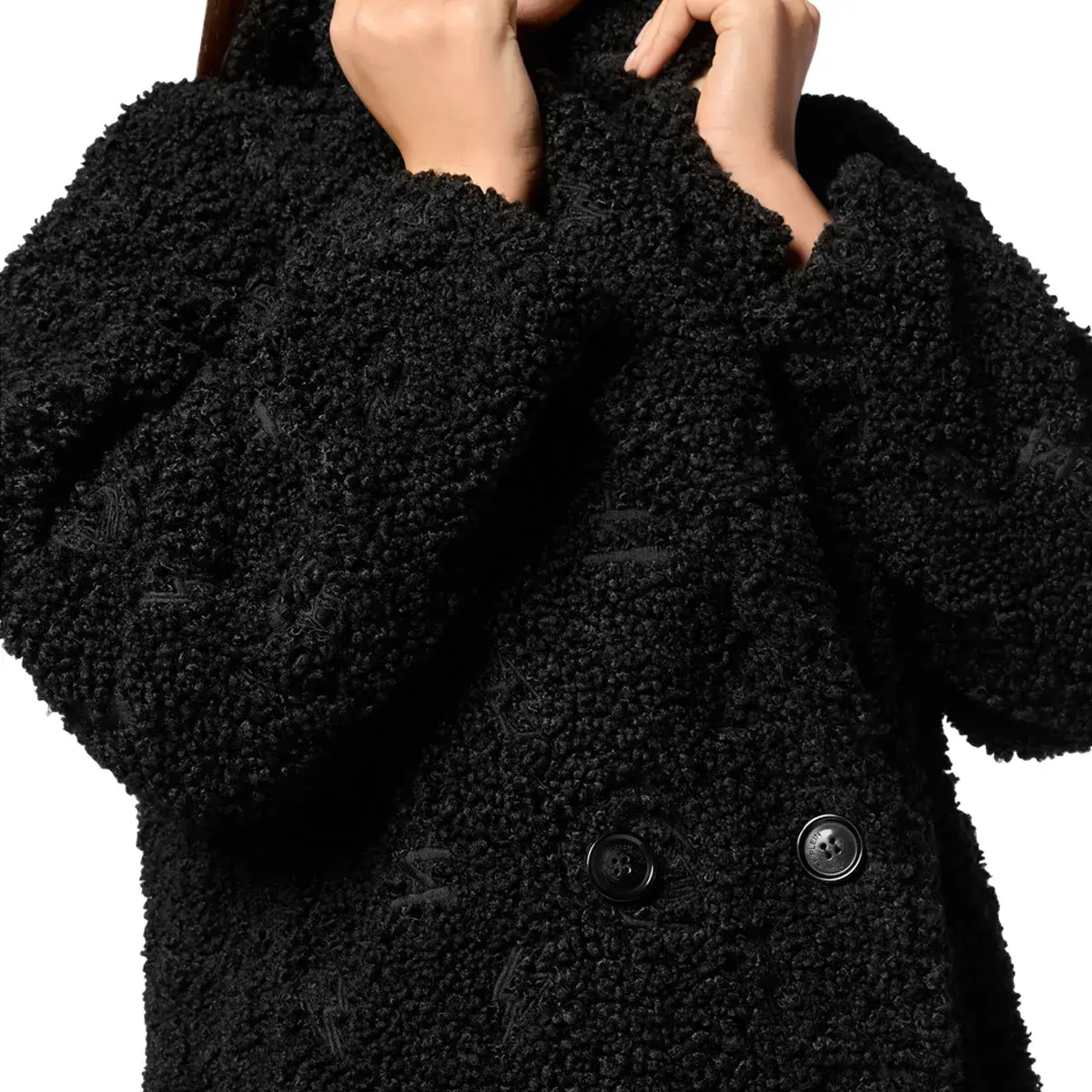 Plüschiger Eco-Pelz Longline Mantel