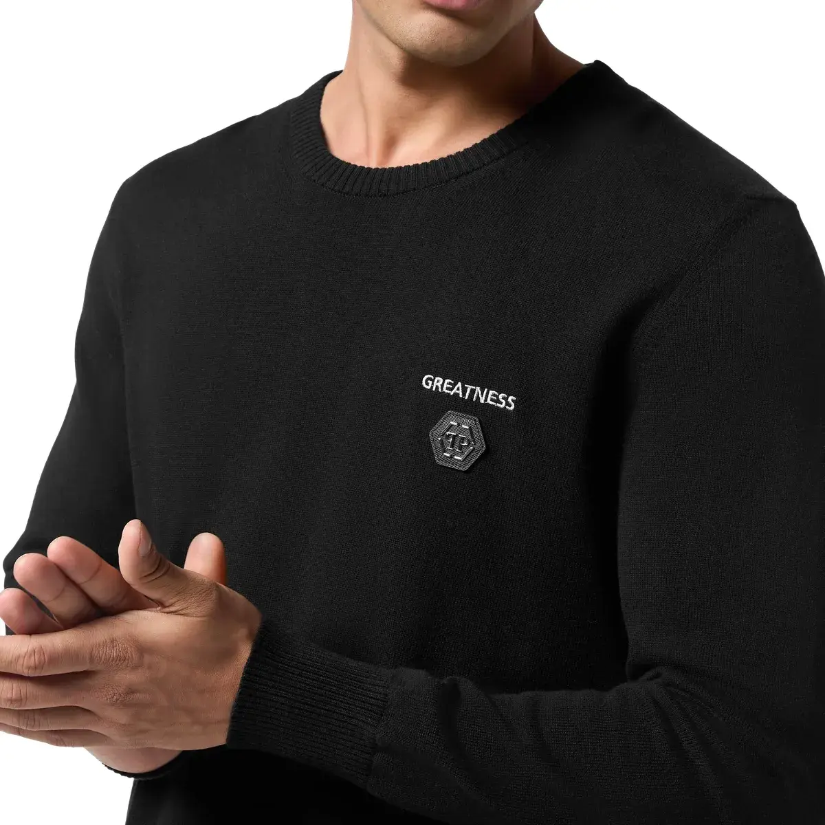 Rundhals Strickpullover aus Wolle