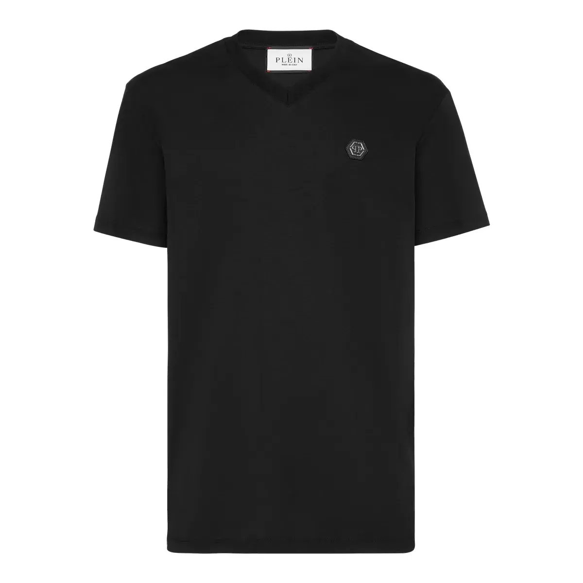 Klassisches V-Ausschnitt Baumwoll-T-Shirt