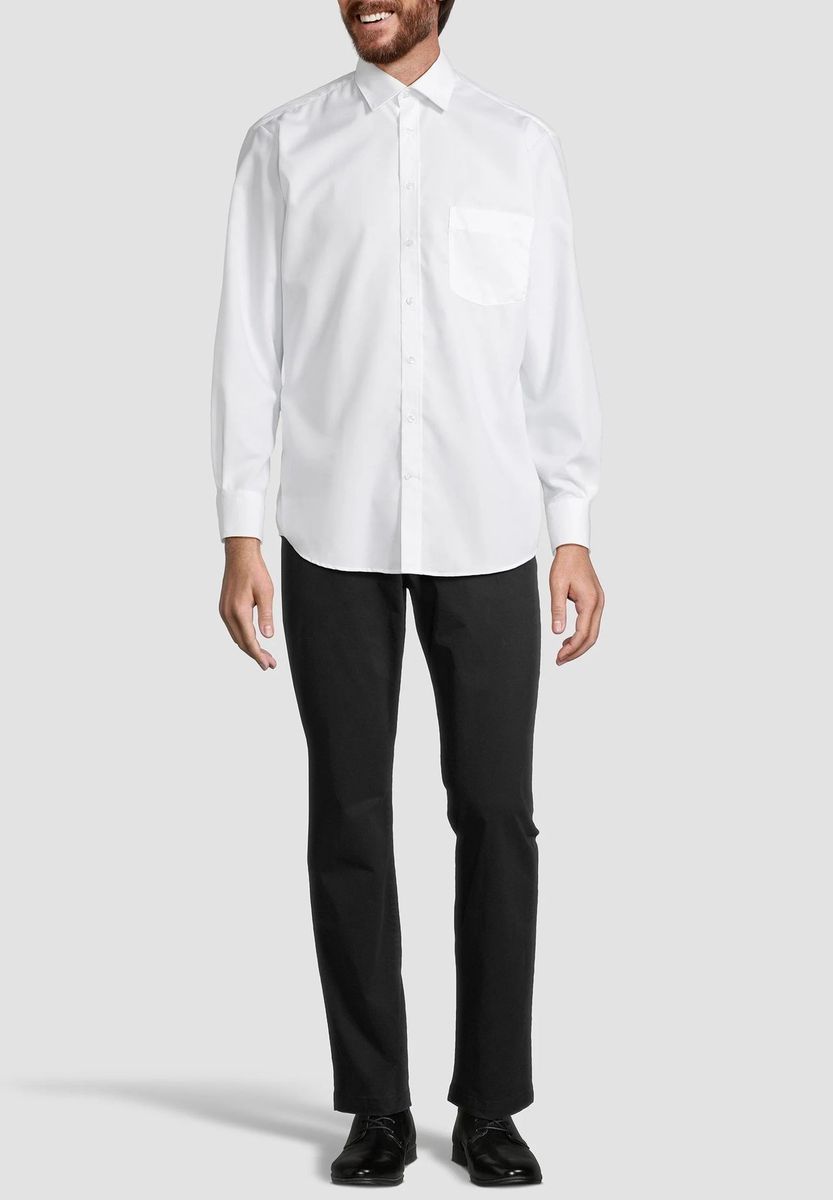 Klassisches Weißes Popeline-Hemd