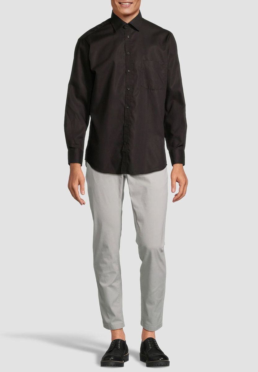 Schwarzes Modern Fit Businesshemd