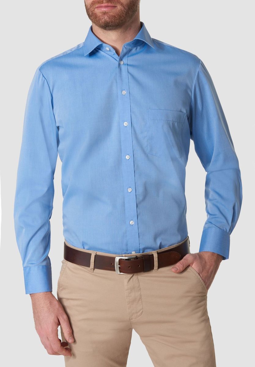 Herren Modern Fit Unifarbenes Businesshemd