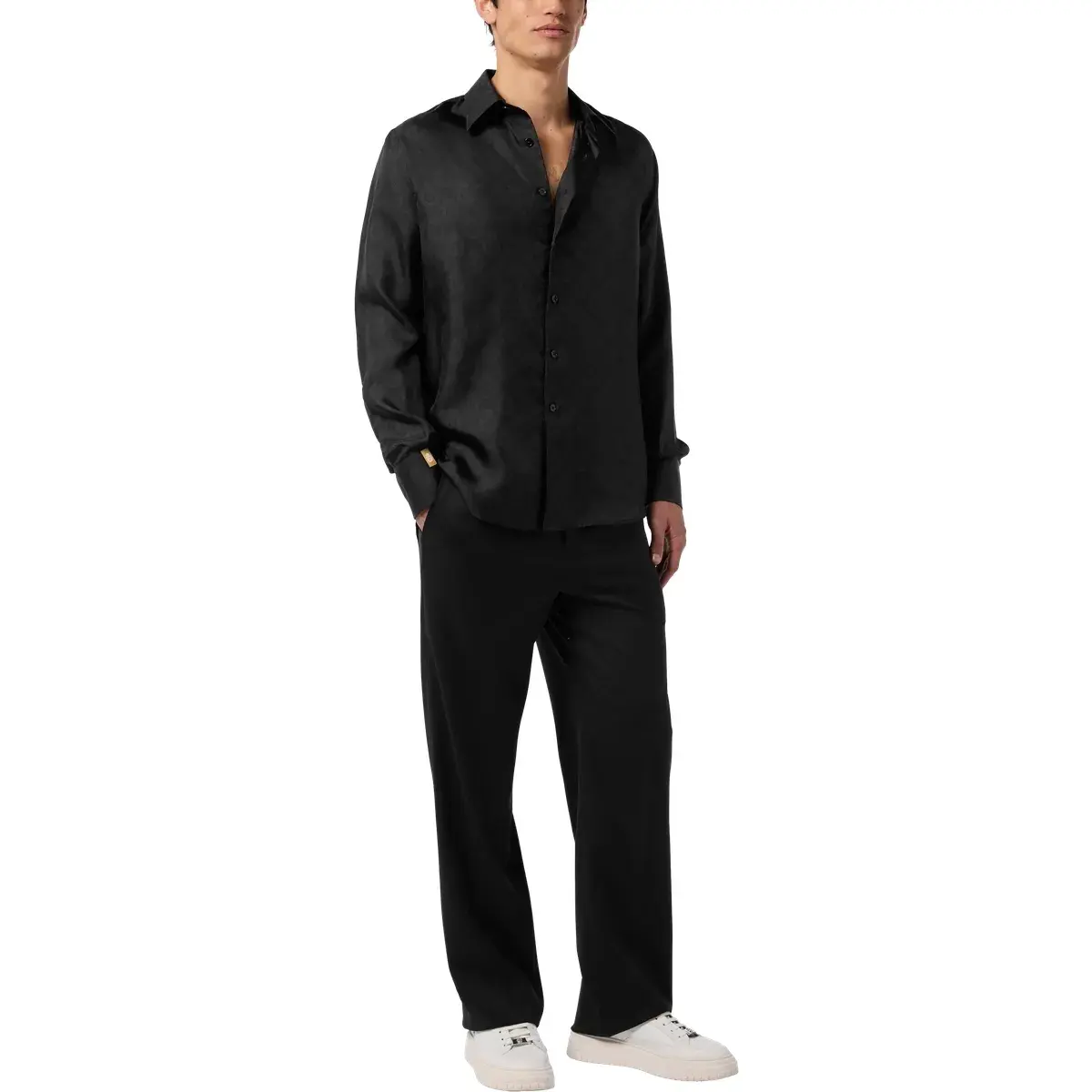 Elegantes Seidenhemd mit Wappenmuster