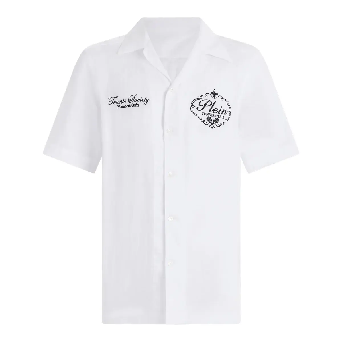 Herren Leinen Bowling Shirt Tennis Club