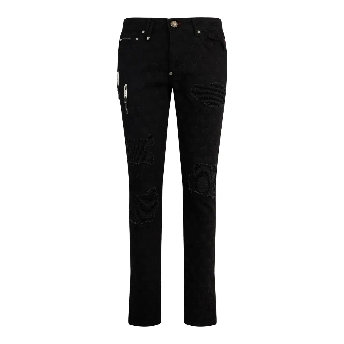 Rockstar-Fit Jeans mit Monogramm-Stickerei
