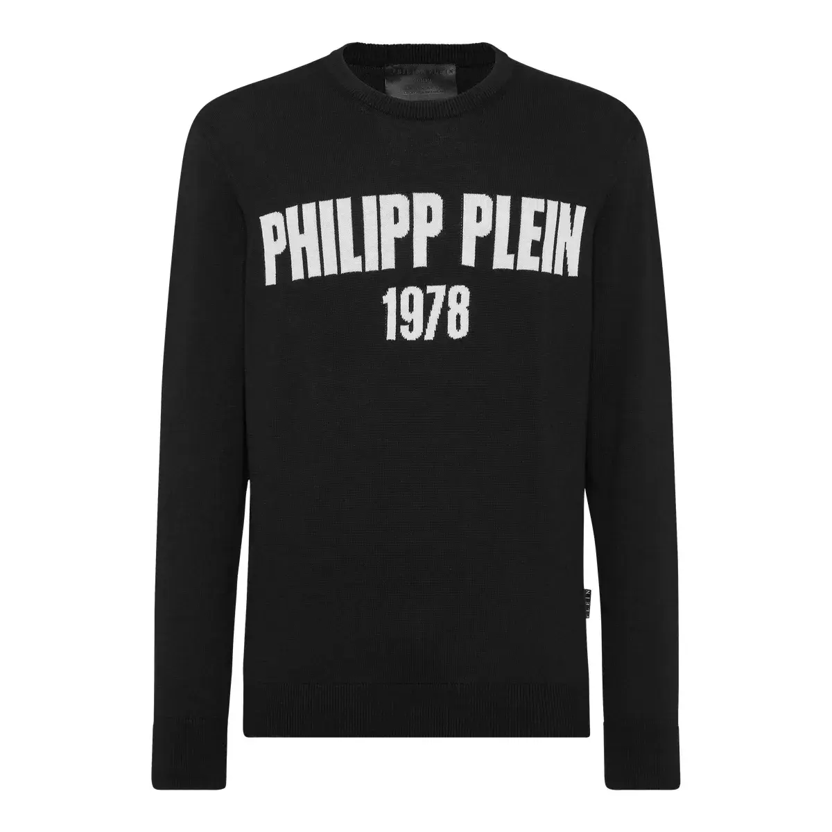 Logo Strickpullover aus Baumwoll-Wollmischung