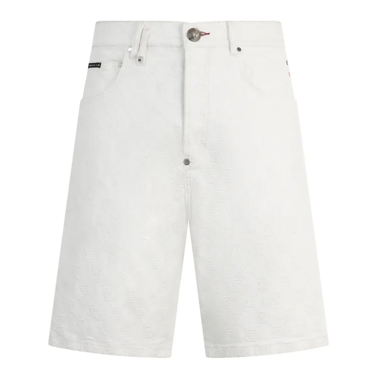 Denim Bermuda Shorts mit Monogramm-Muster