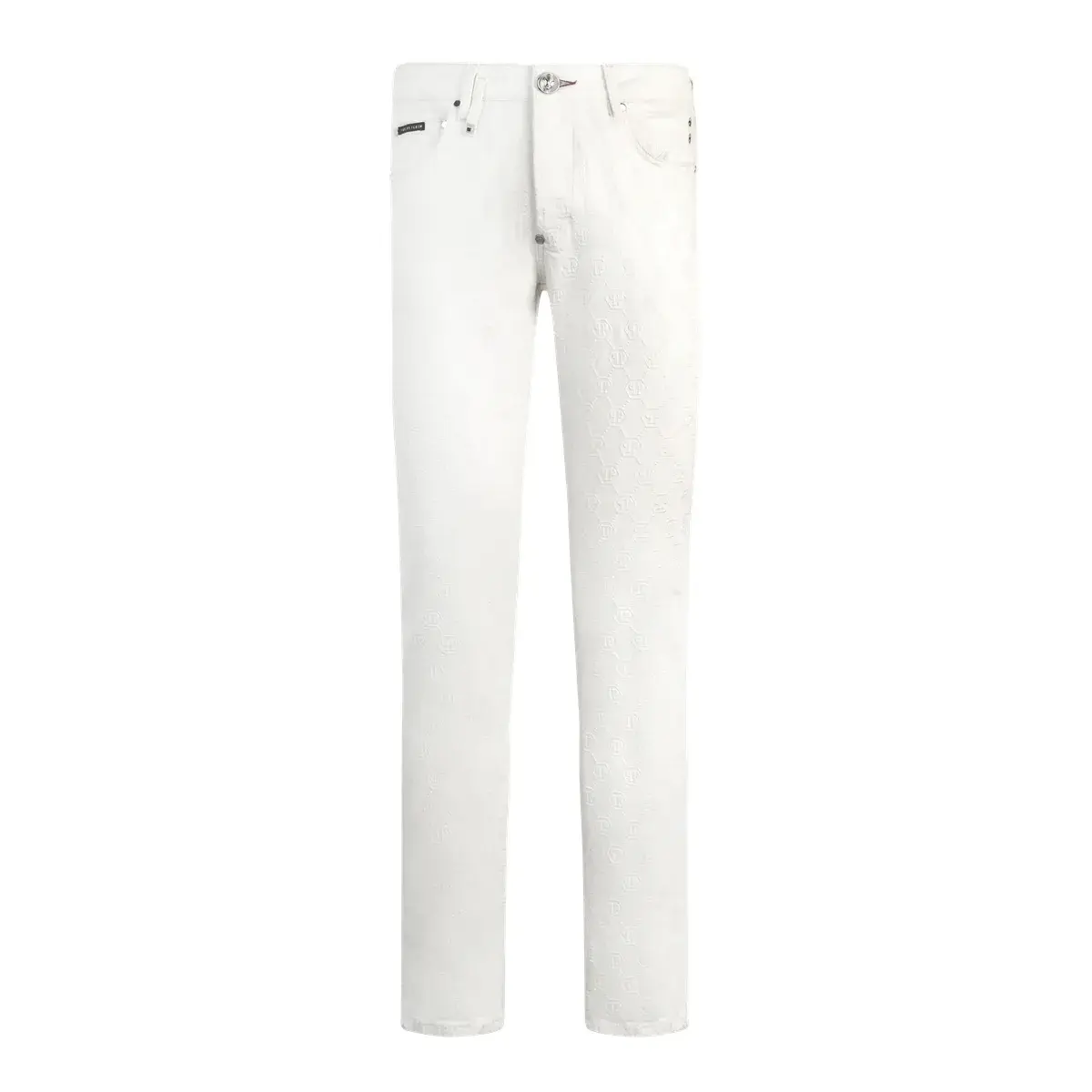 Jeans mit geradem Bein und Monogramm