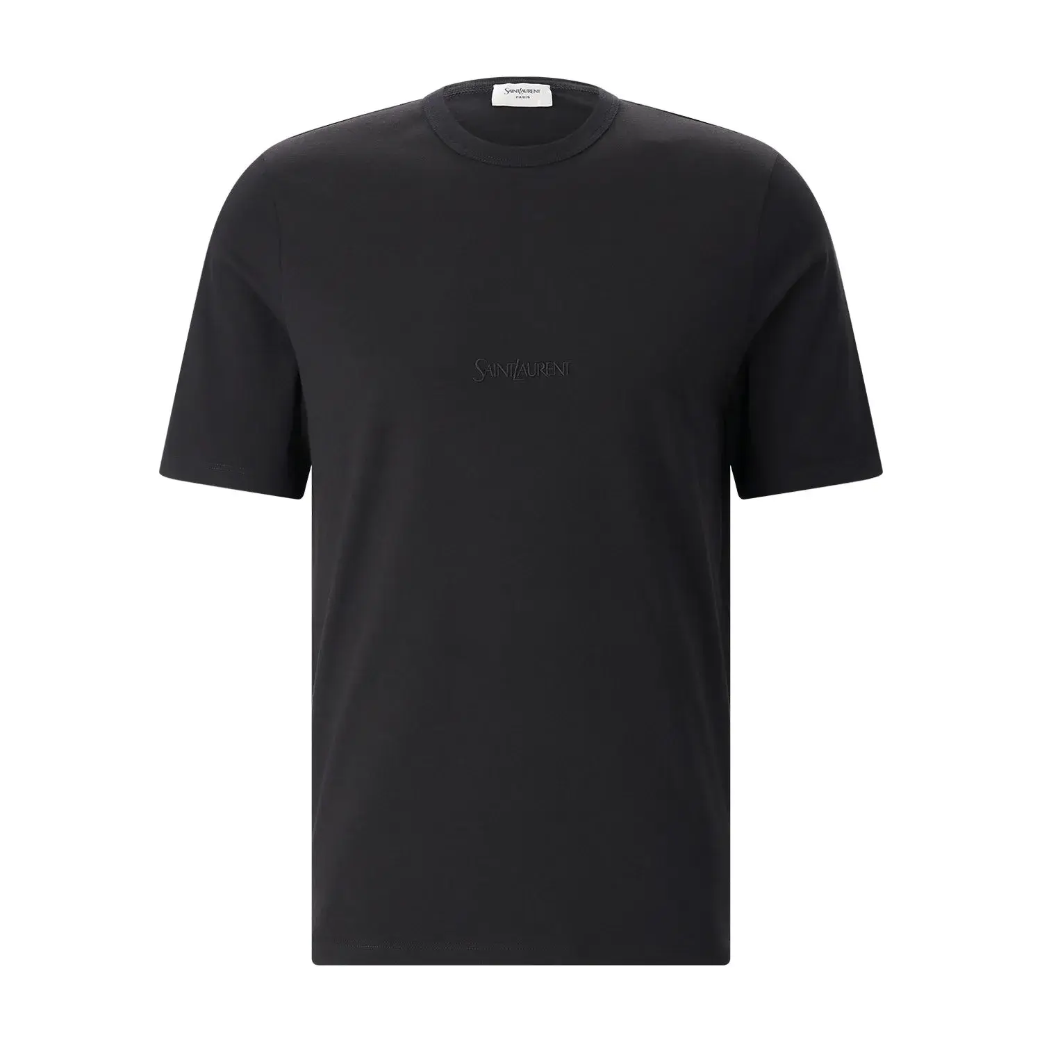 Schwarzes Baumwoll-T-Shirt mit Logo