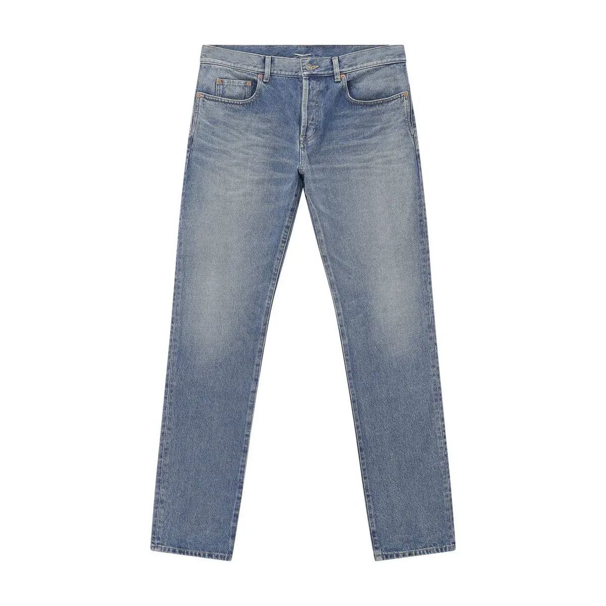 Jeans mit geradem Bein in heller Waschung
