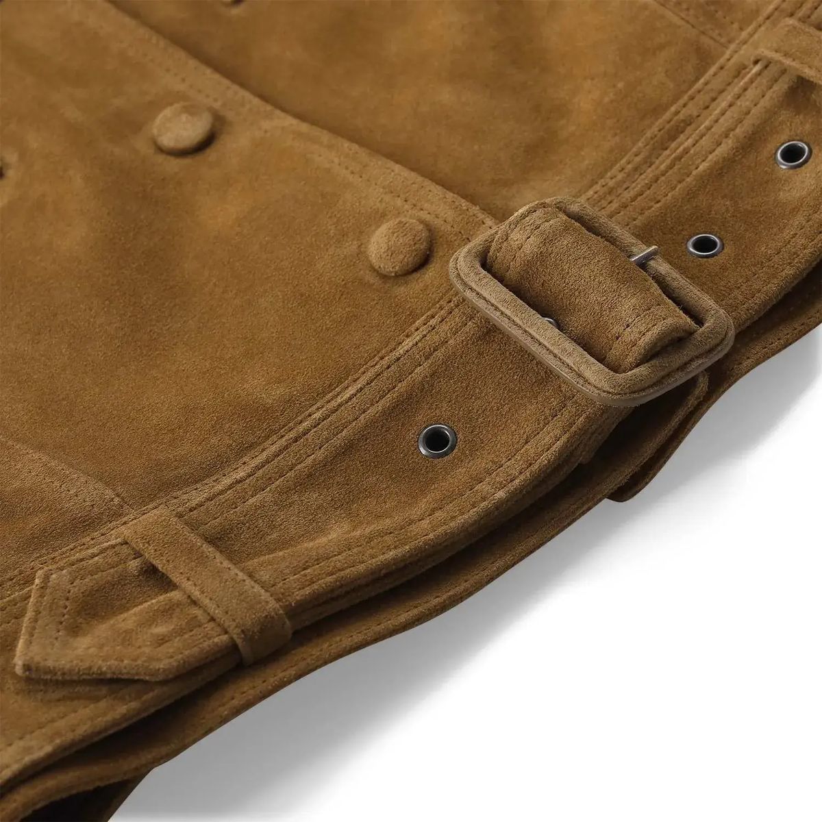 Wildlederjacke mit Gürtel