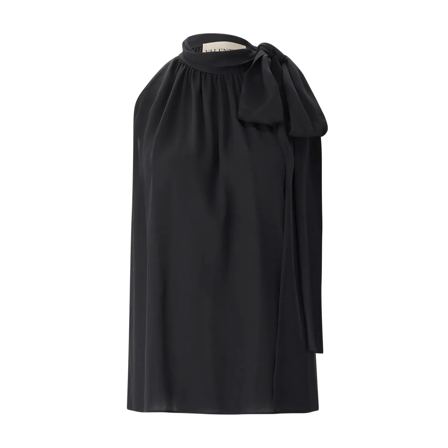 Elegantes ärmelloses Seidentop mit Schleife