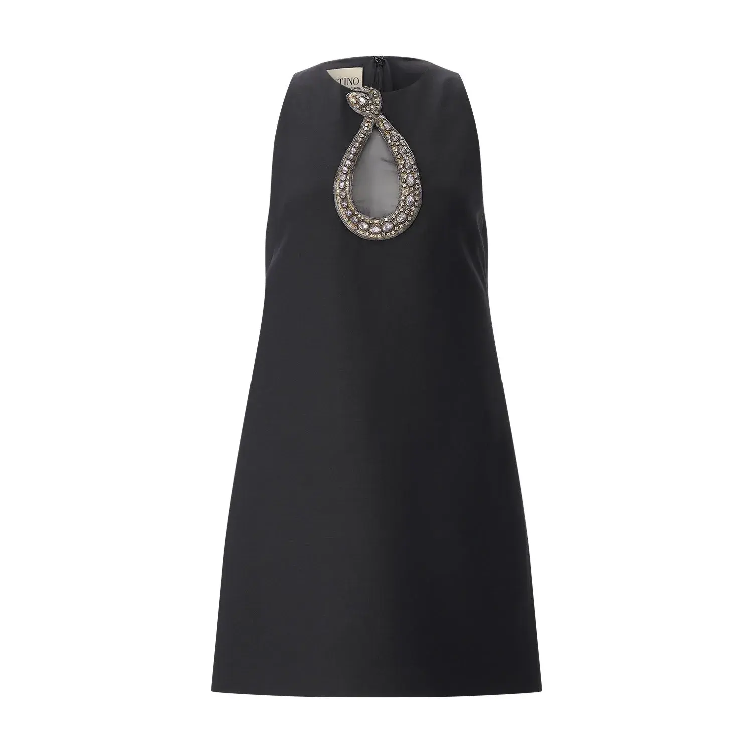 Verziertes Mini-Kleid aus Wolle und Seide