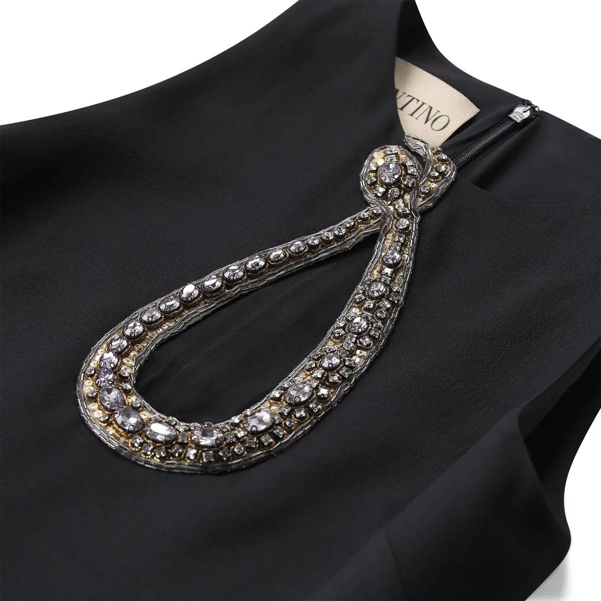 Verziertes Mini-Kleid aus Wolle und Seide