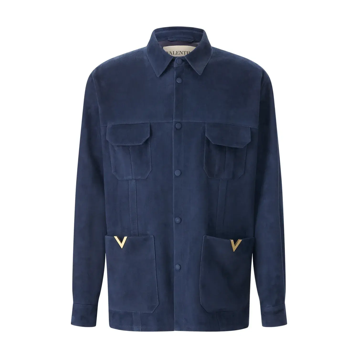 Wildleder Hemdjacke mit Metall Logo
