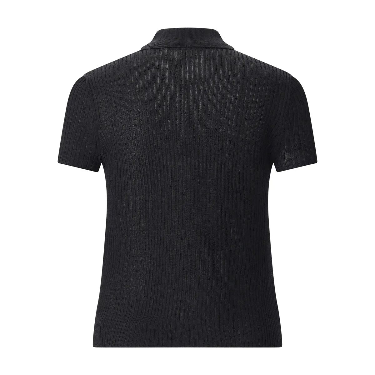 Kurzärmliges Rippstrick-Shirt