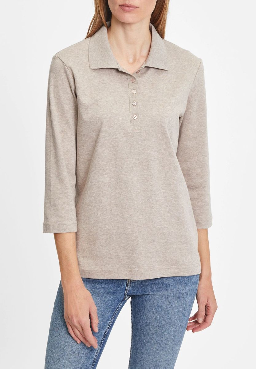 Klassisches Polo-Shirt mit Dreiviertelärmeln