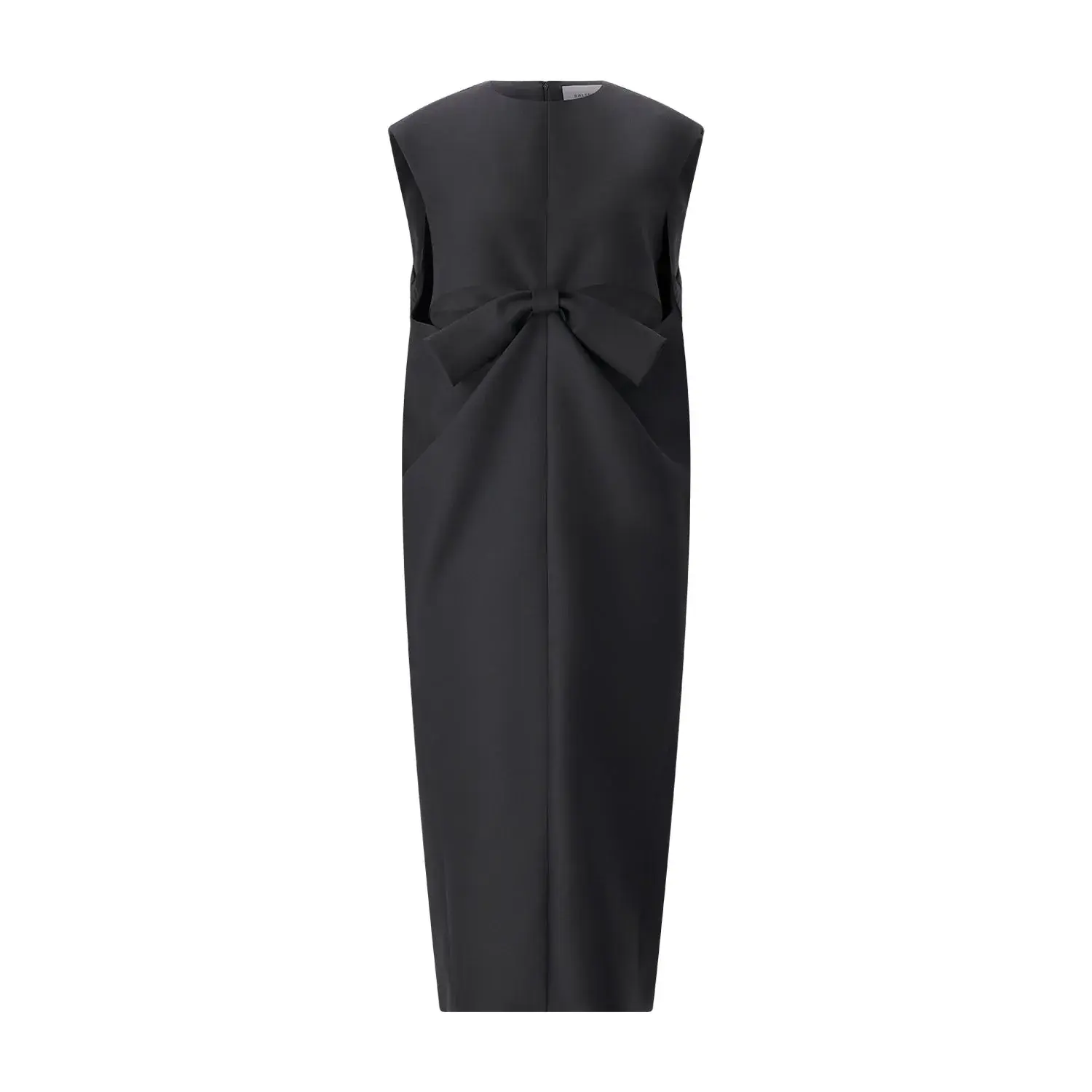 Modernes Midi-Kleid aus Wolle und Seide mit Schleife