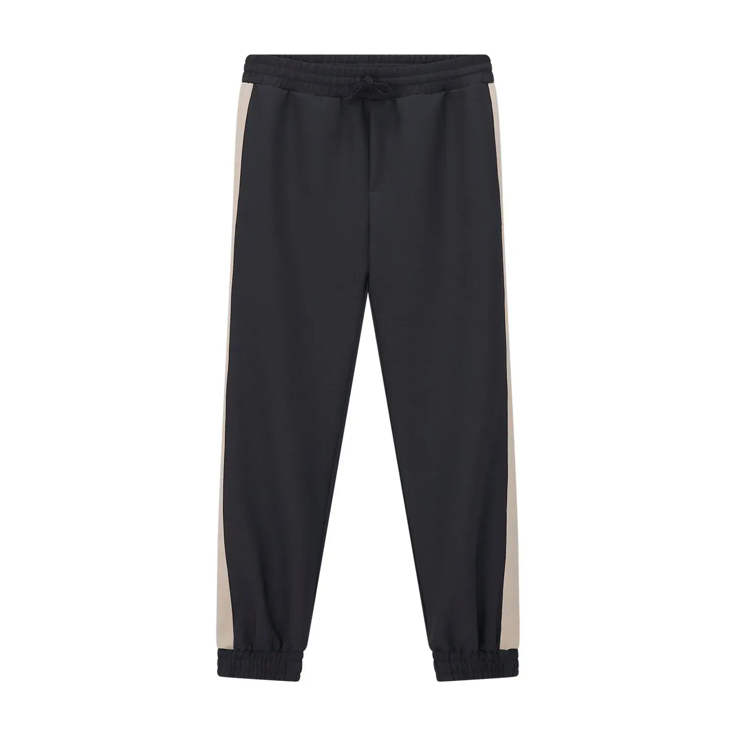 Schwarze Athleisure-Trainingshose mit Streifen