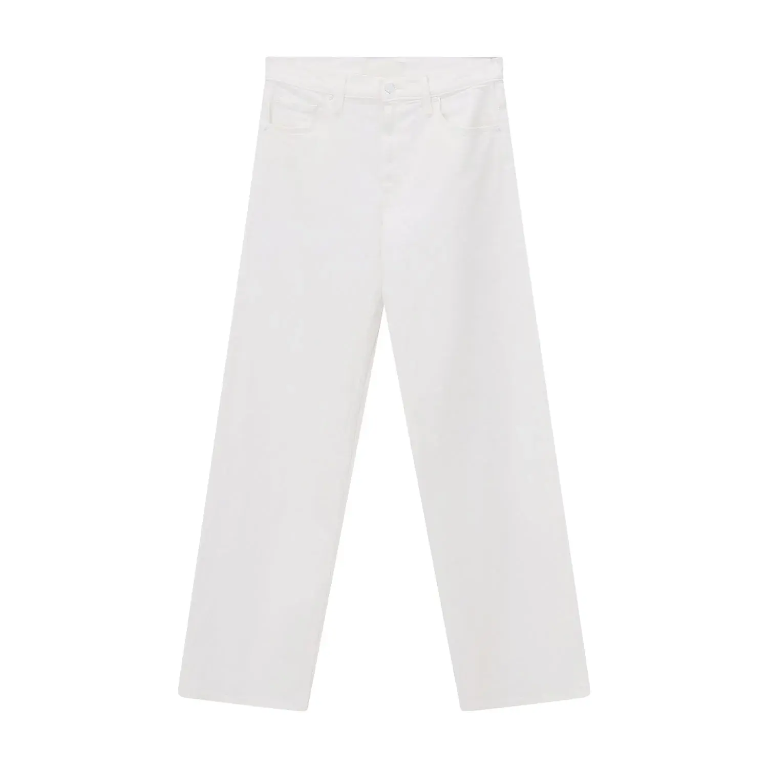 Hochgeschnittene Jeans mit weitem Bein