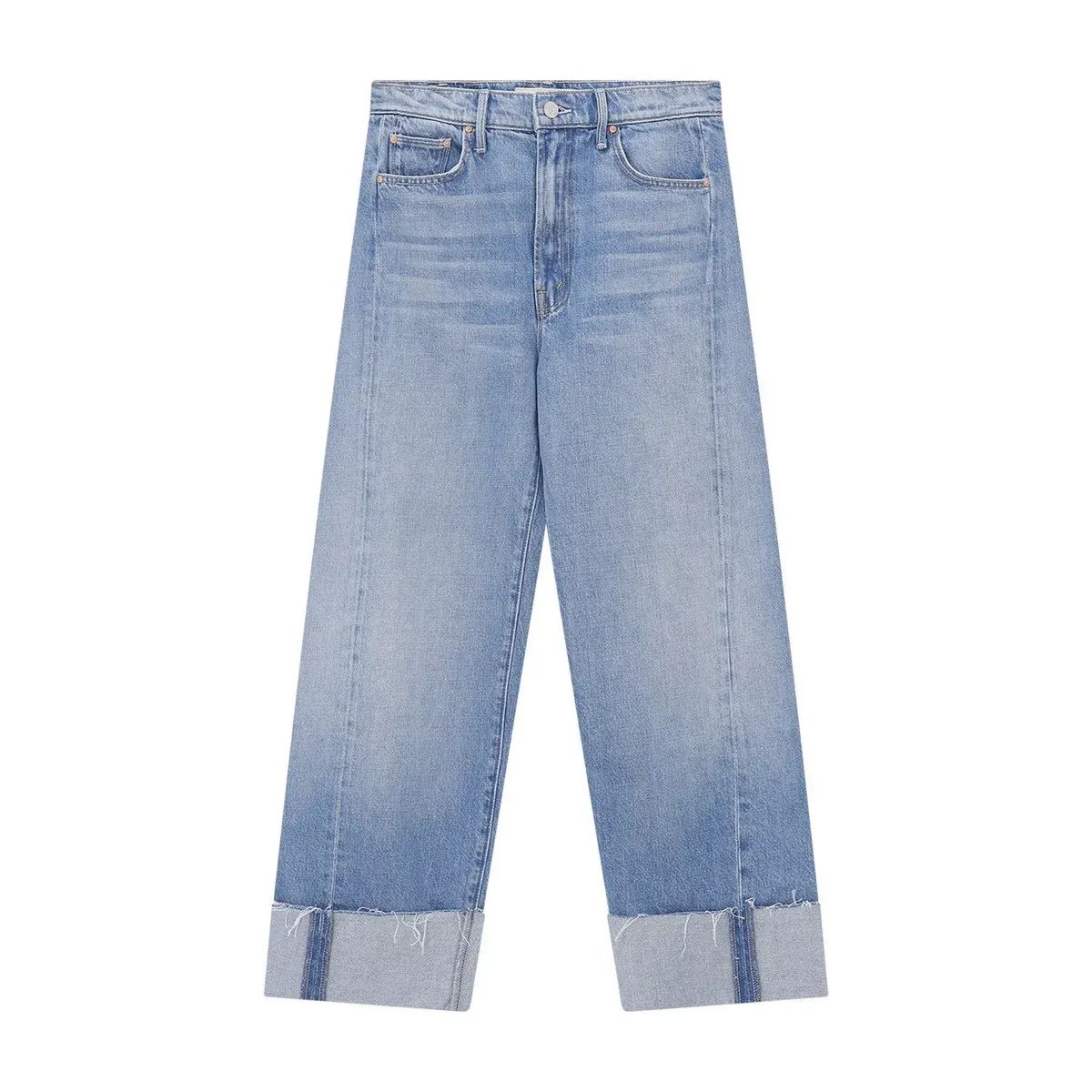 Weit geschnittene Jeans mit Knöchelaufschlag