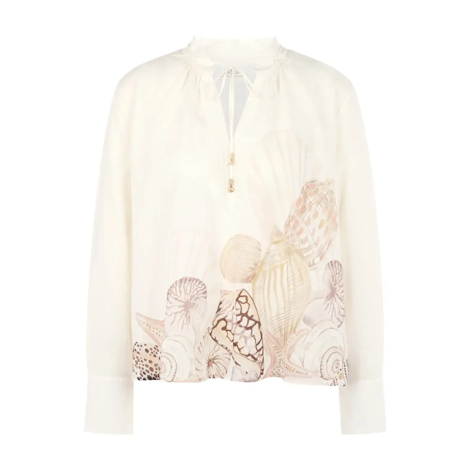 Baumwollbluse mit Muscheldruck