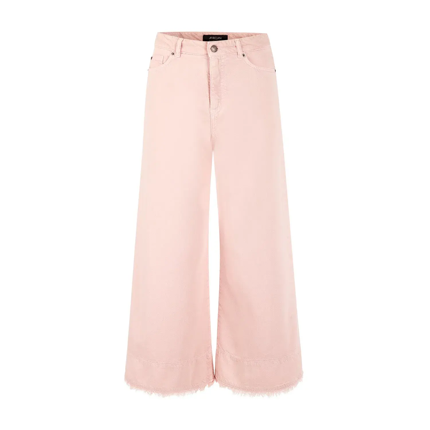 Weitgeschnittene Cropped Jeans mit ausgefranstem Saum