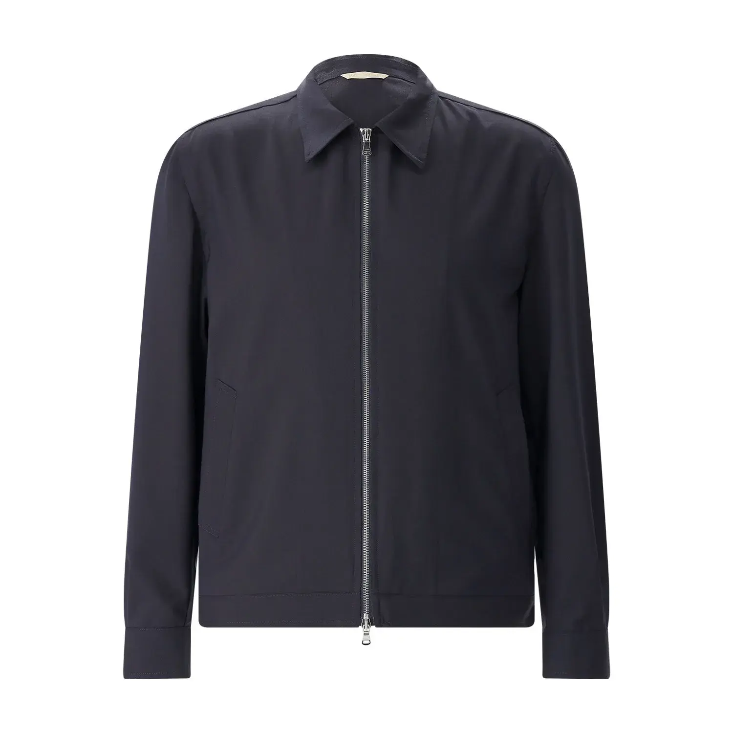 Marineblaue Harrington-Jacke aus Wollmischung