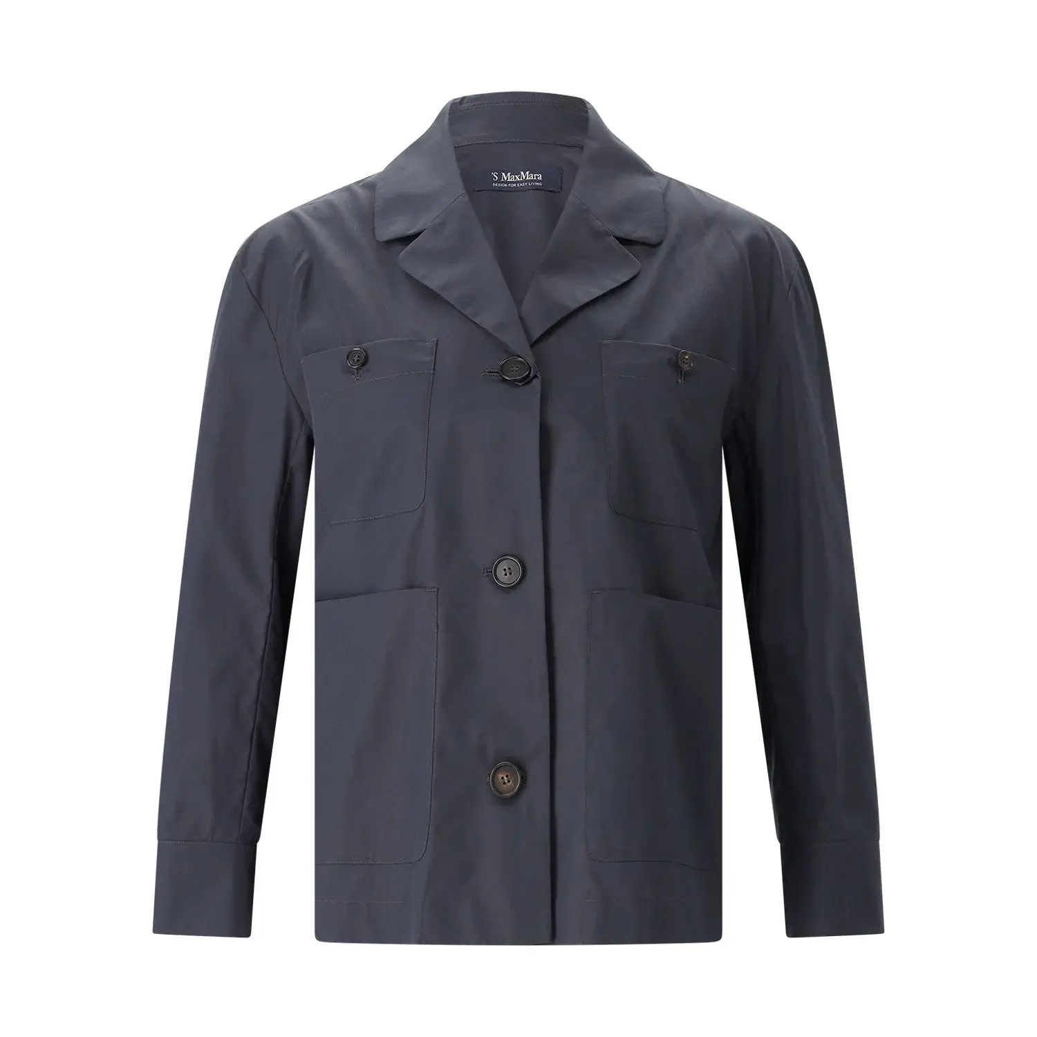 Kastige Baumwoll-Hemdjacke mit Taschen