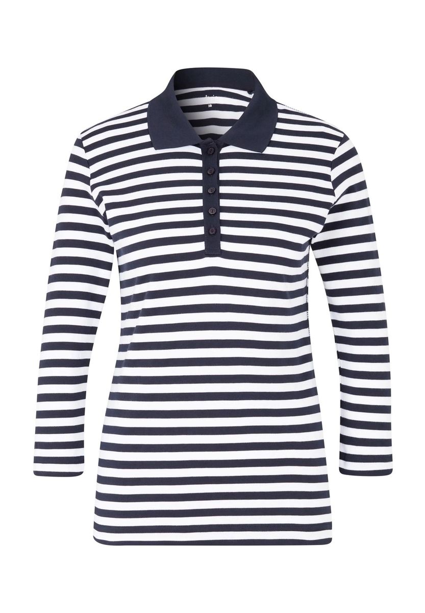 Gestreiftes Langarm-Poloshirt