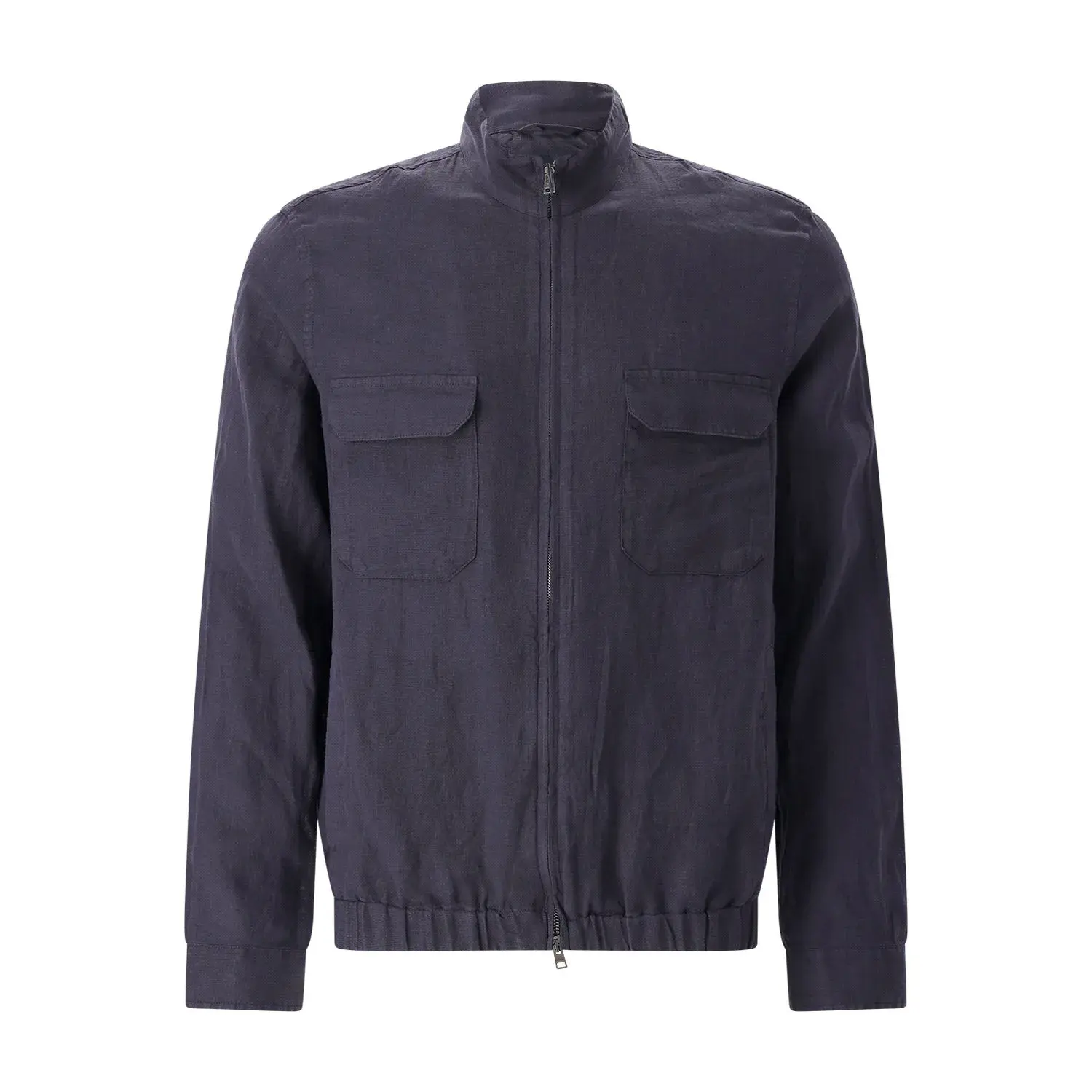 Leinenjacke mit Reißverschluss