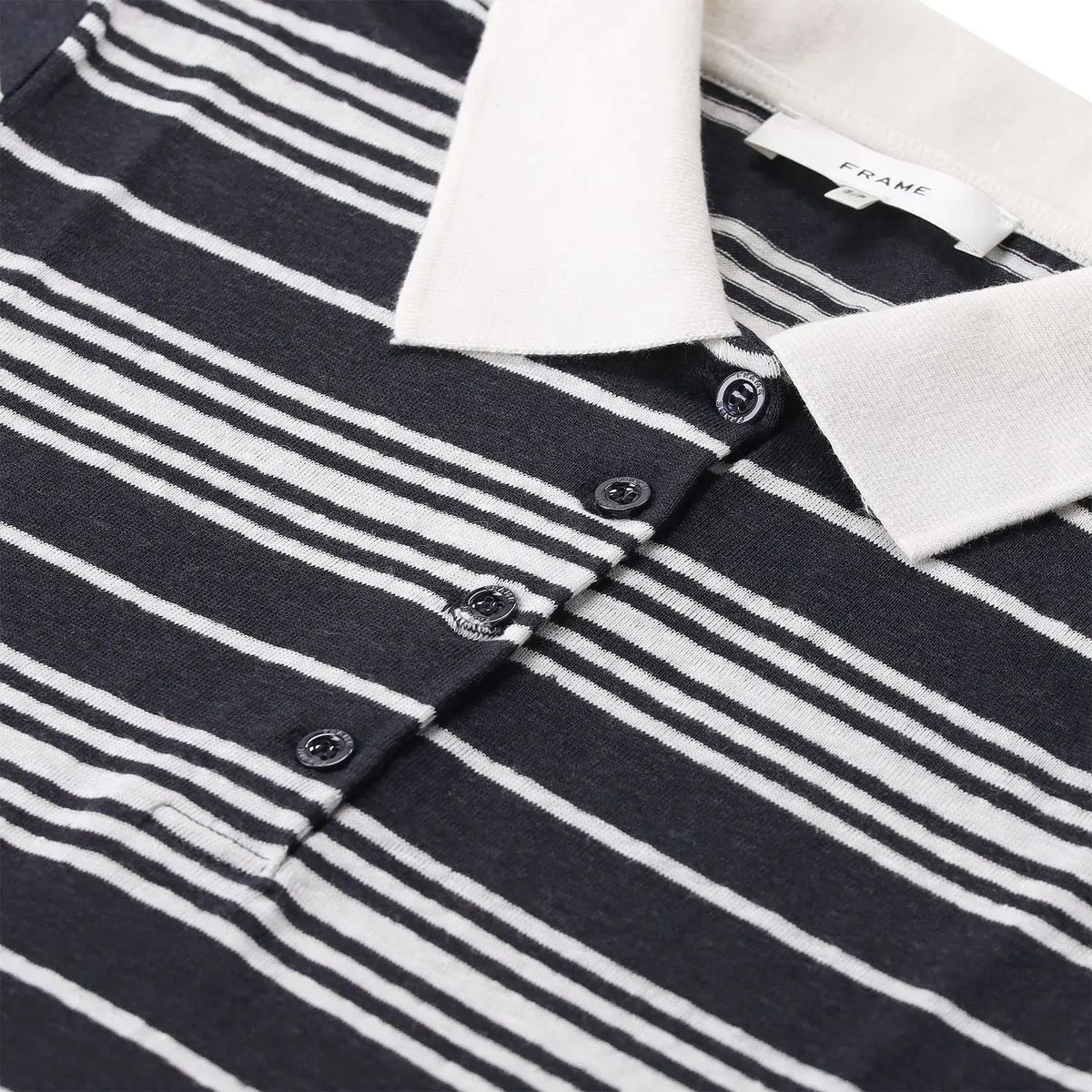 Gestreiftes Leinen Poloshirt mit Kragen