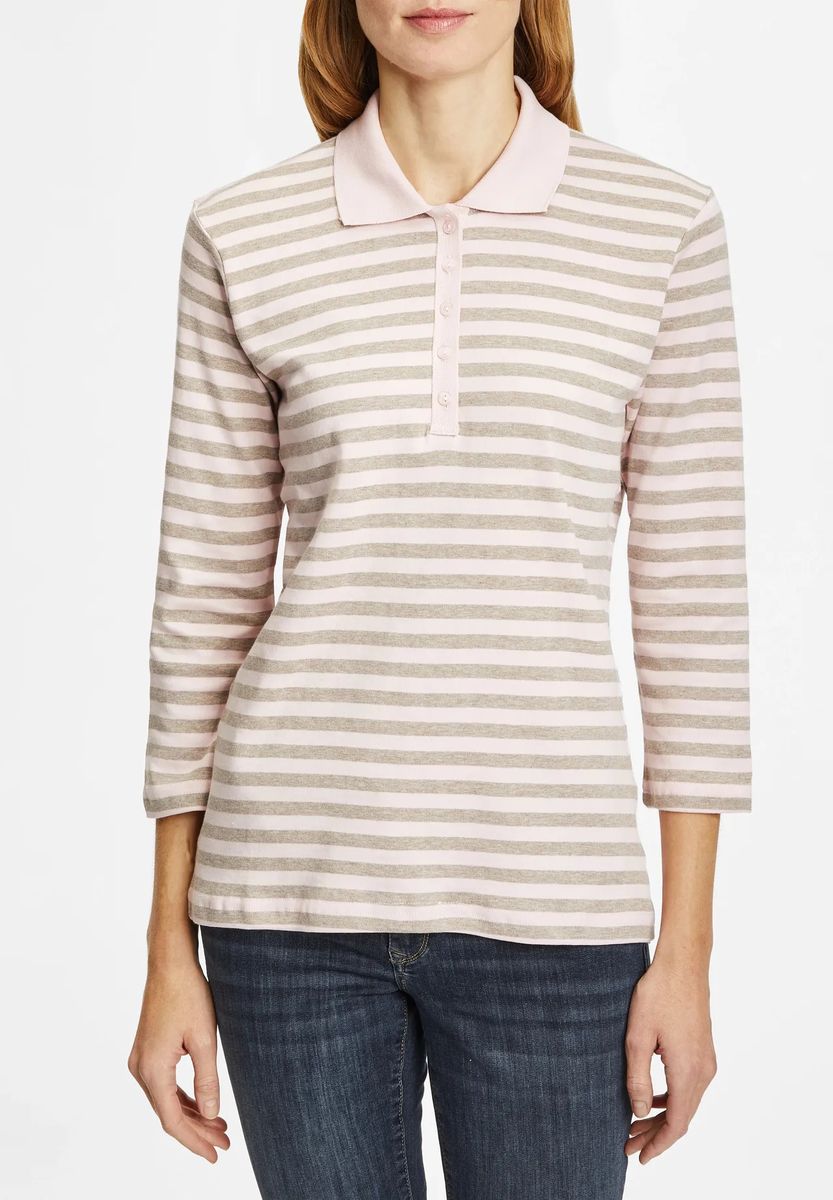 Gestreiftes Pima Baumwoll-Poloshirt