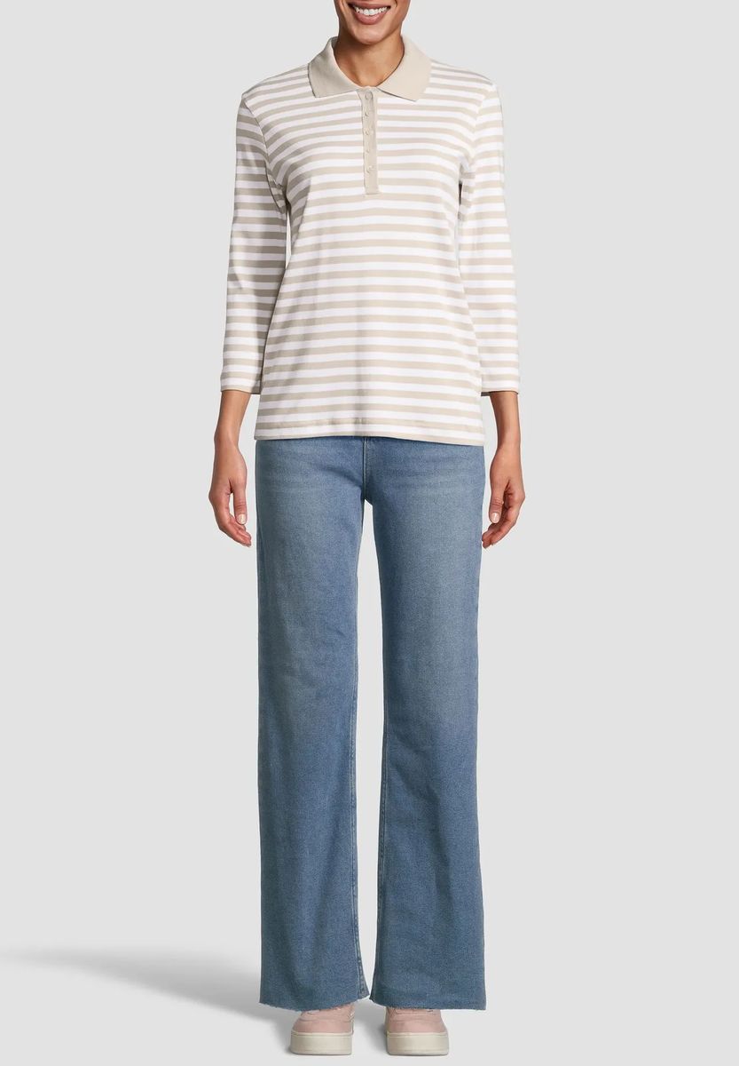 Gestreiftes Pima Baumwoll-Poloshirt