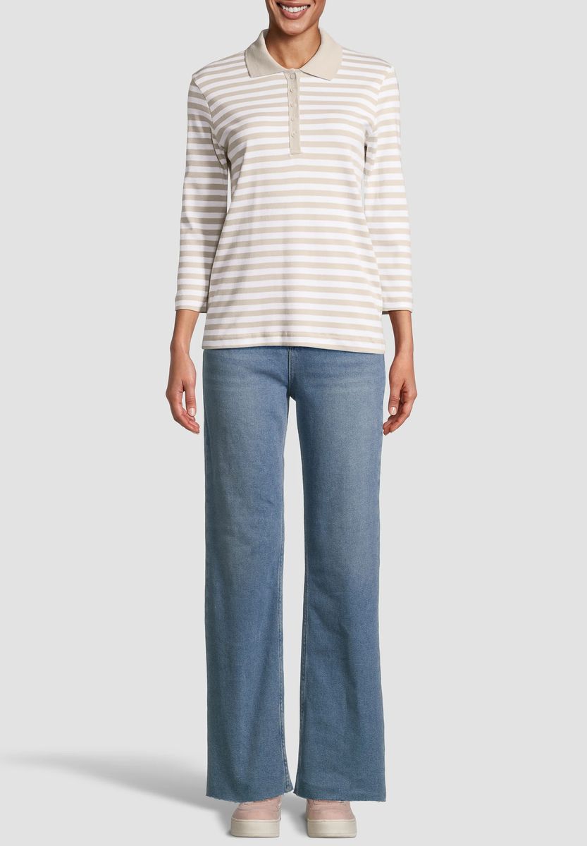 Gestreiftes Pima Baumwoll-Poloshirt