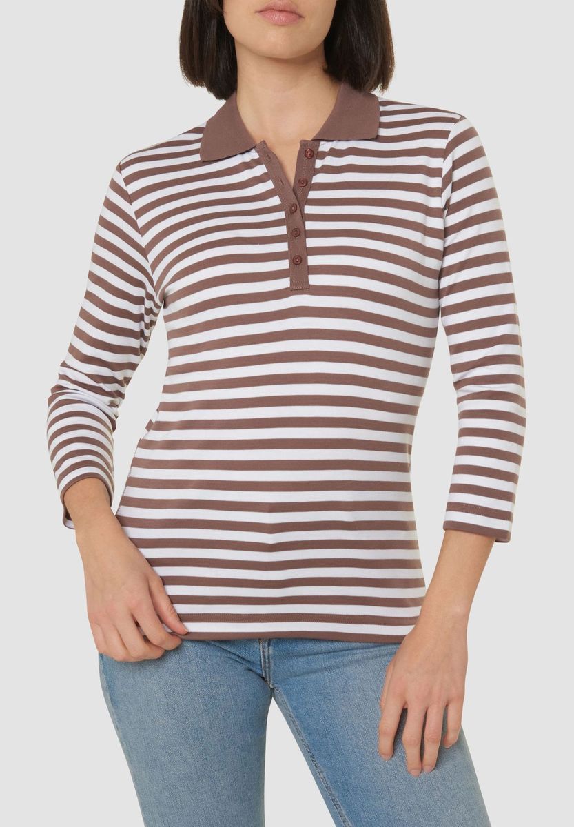 Gestreiftes Pima Baumwoll-Poloshirt