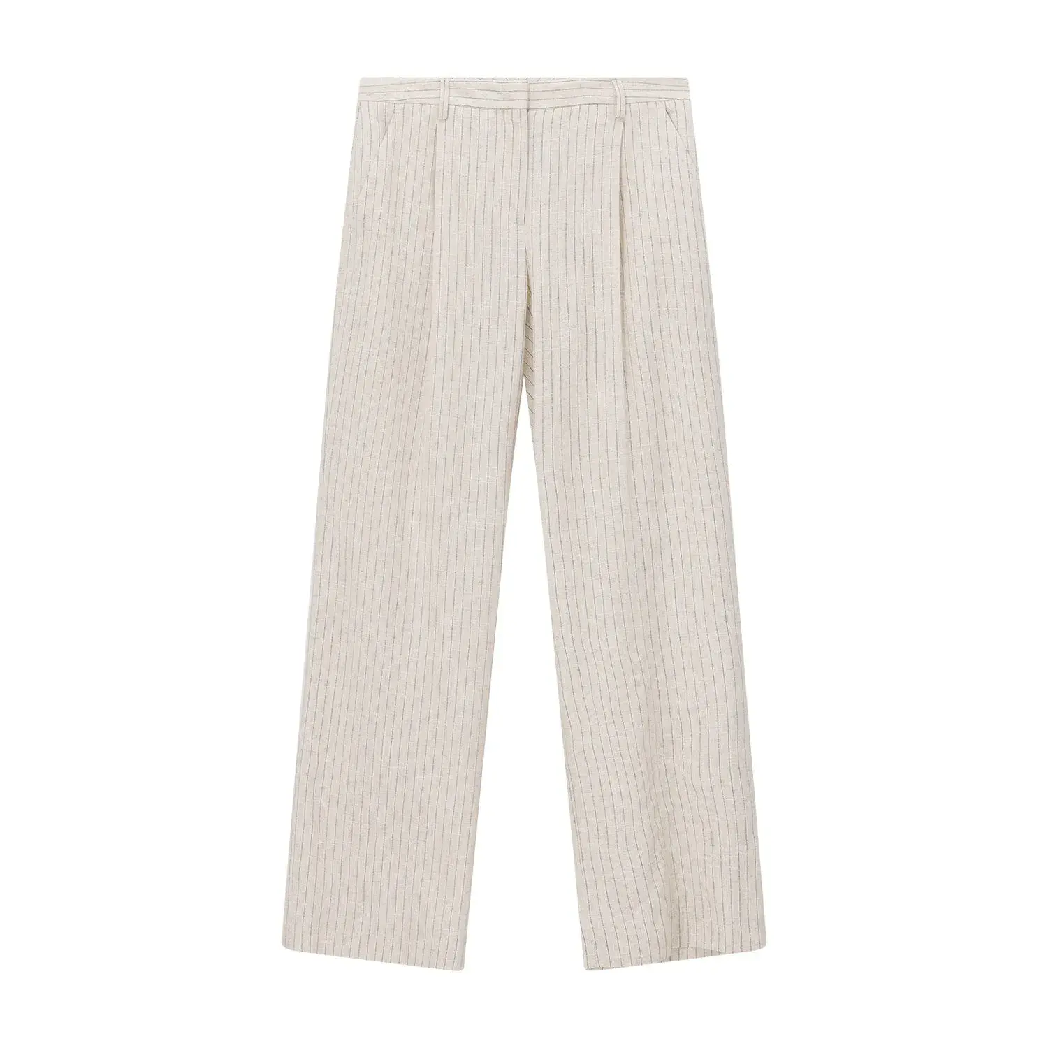 Weite Stoffhose mit Nadelstreifen