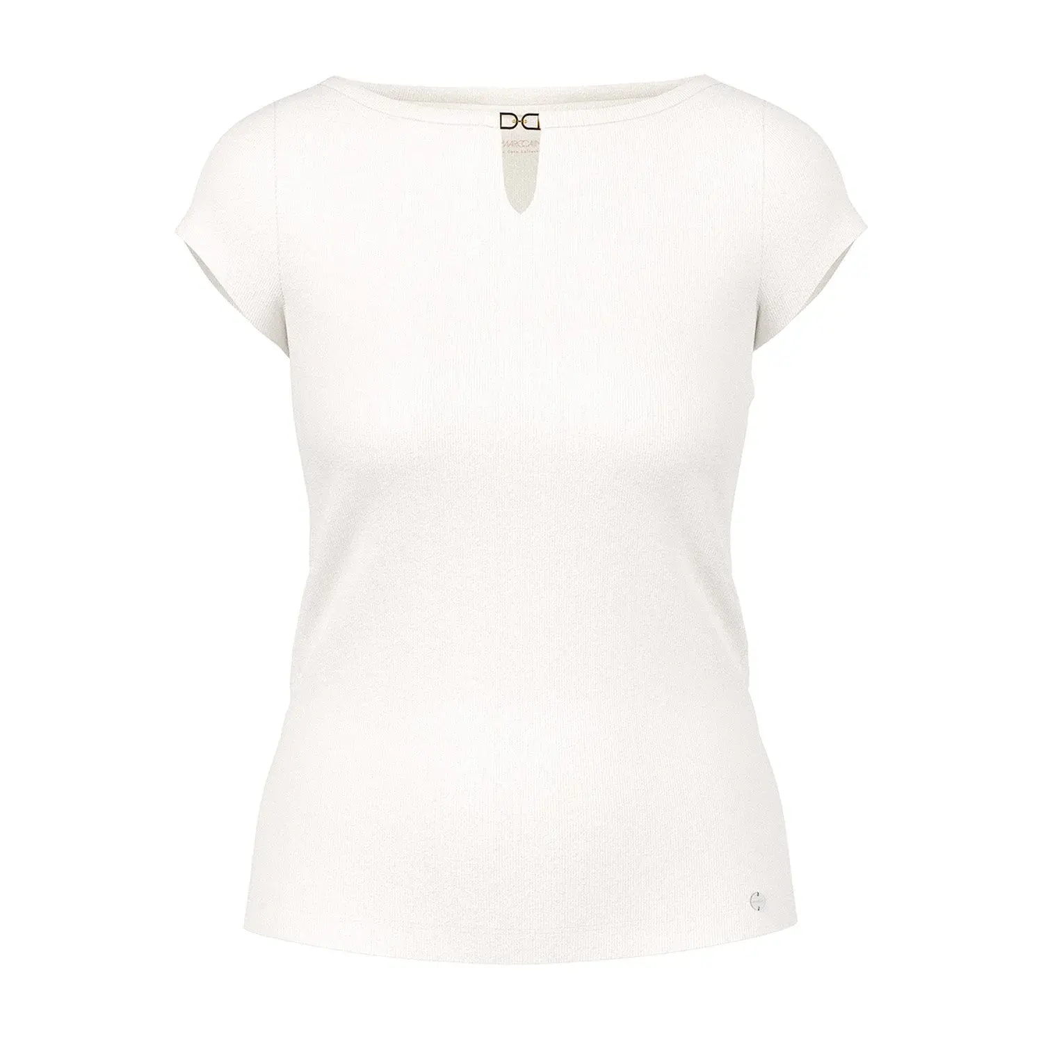 Elegantes geripptes T-Shirt mit Ausschnitt