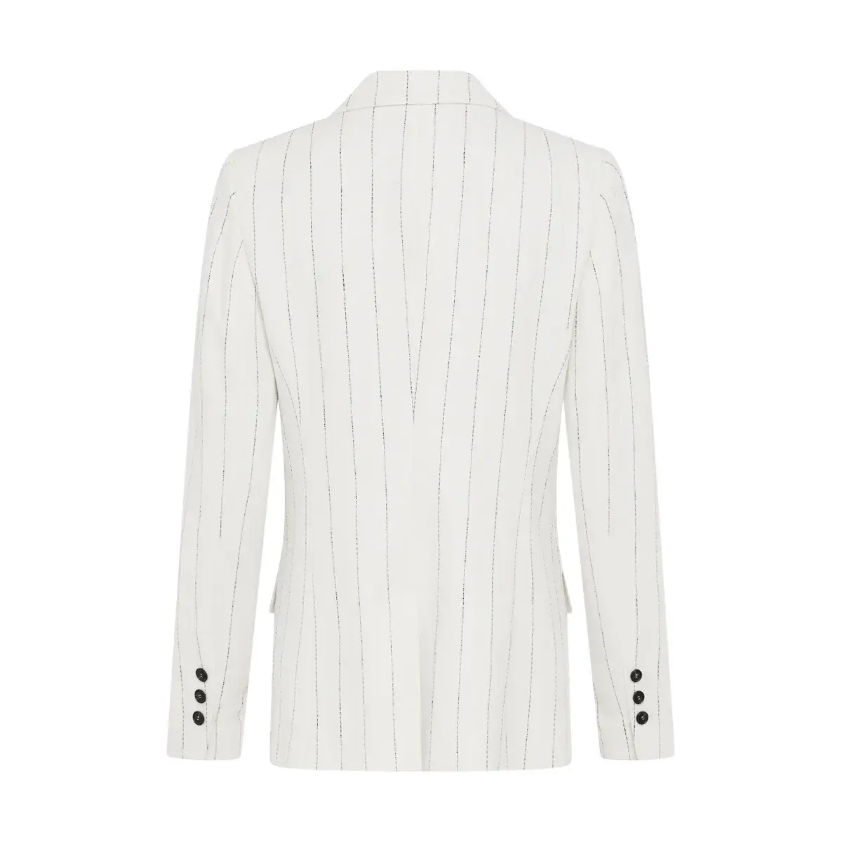 Gestreifter zweireihiger Blazer aus Leinenmischung