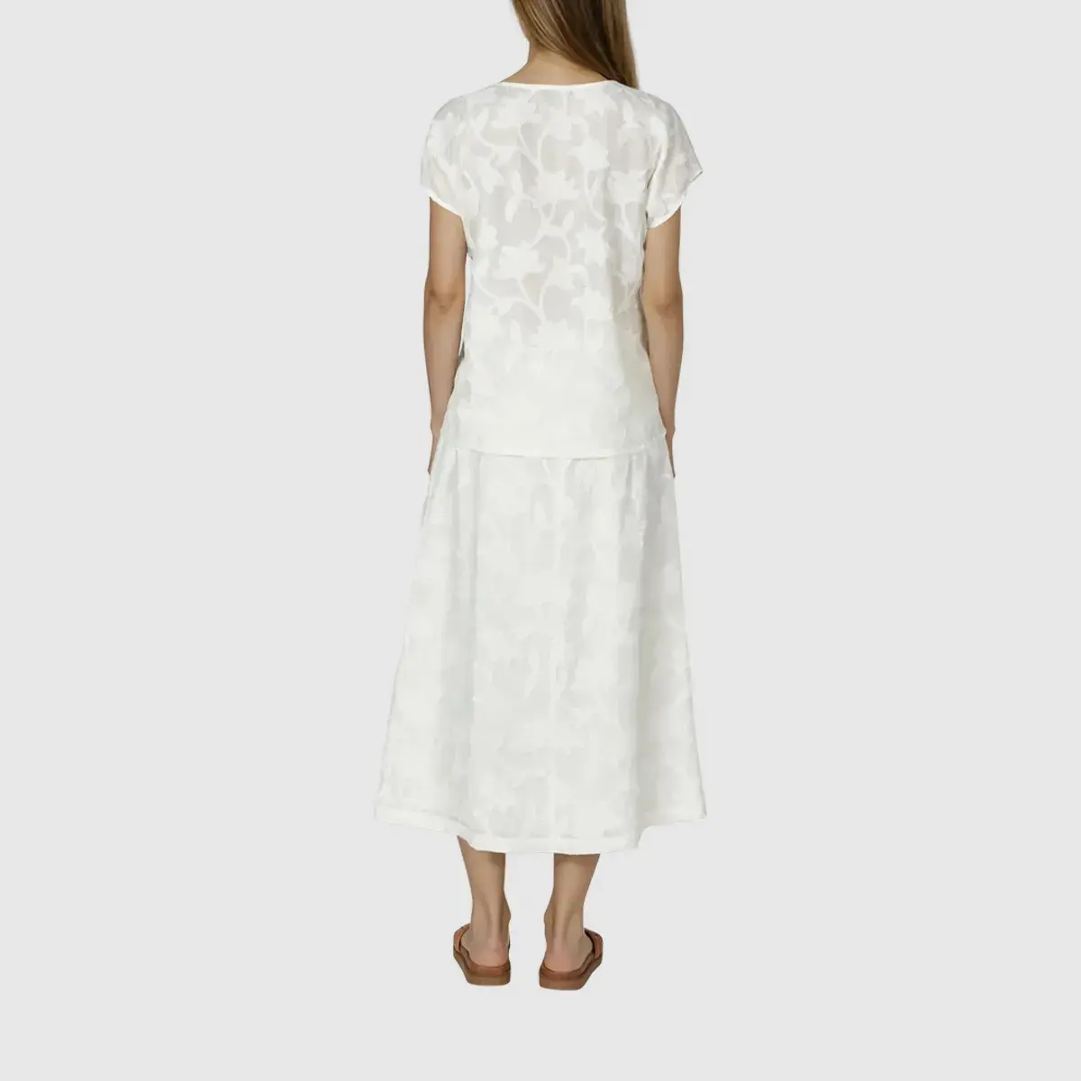 Elegante florale Fil Coupé Bluse