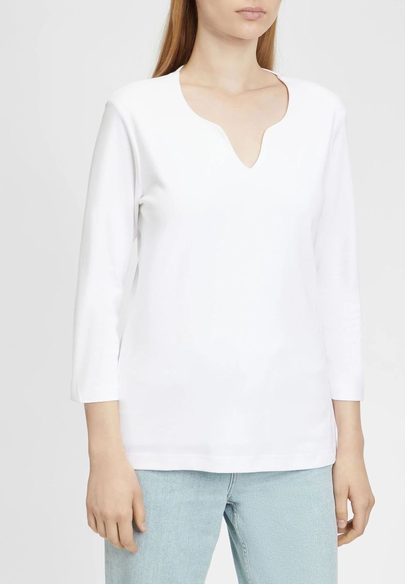 Klassisches Langarmshirt mit V-Ausschnitt