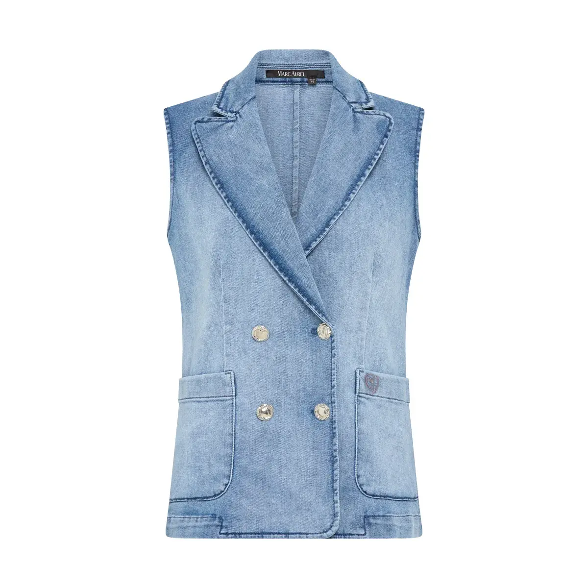 Doppelreihige Jeansweste