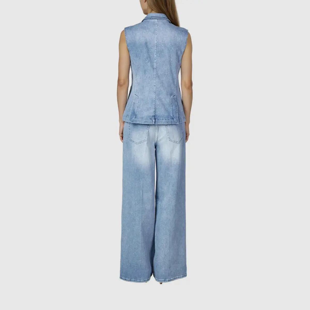 Doppelreihige Jeansweste
