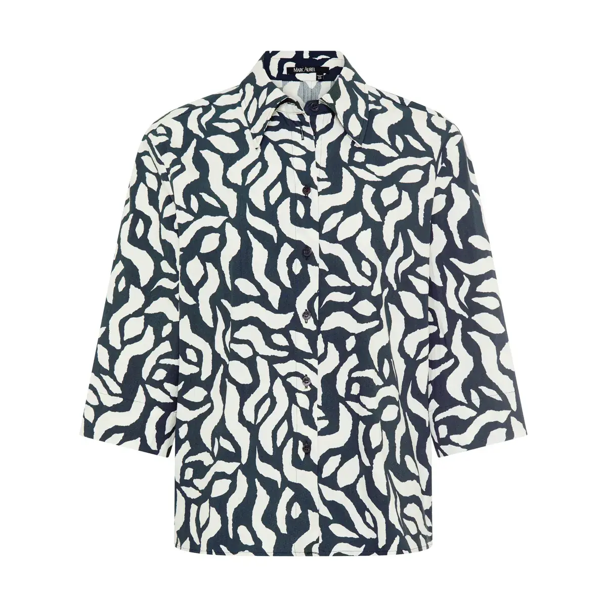 Gemusterte Bluse mit Dreiviertelärmeln