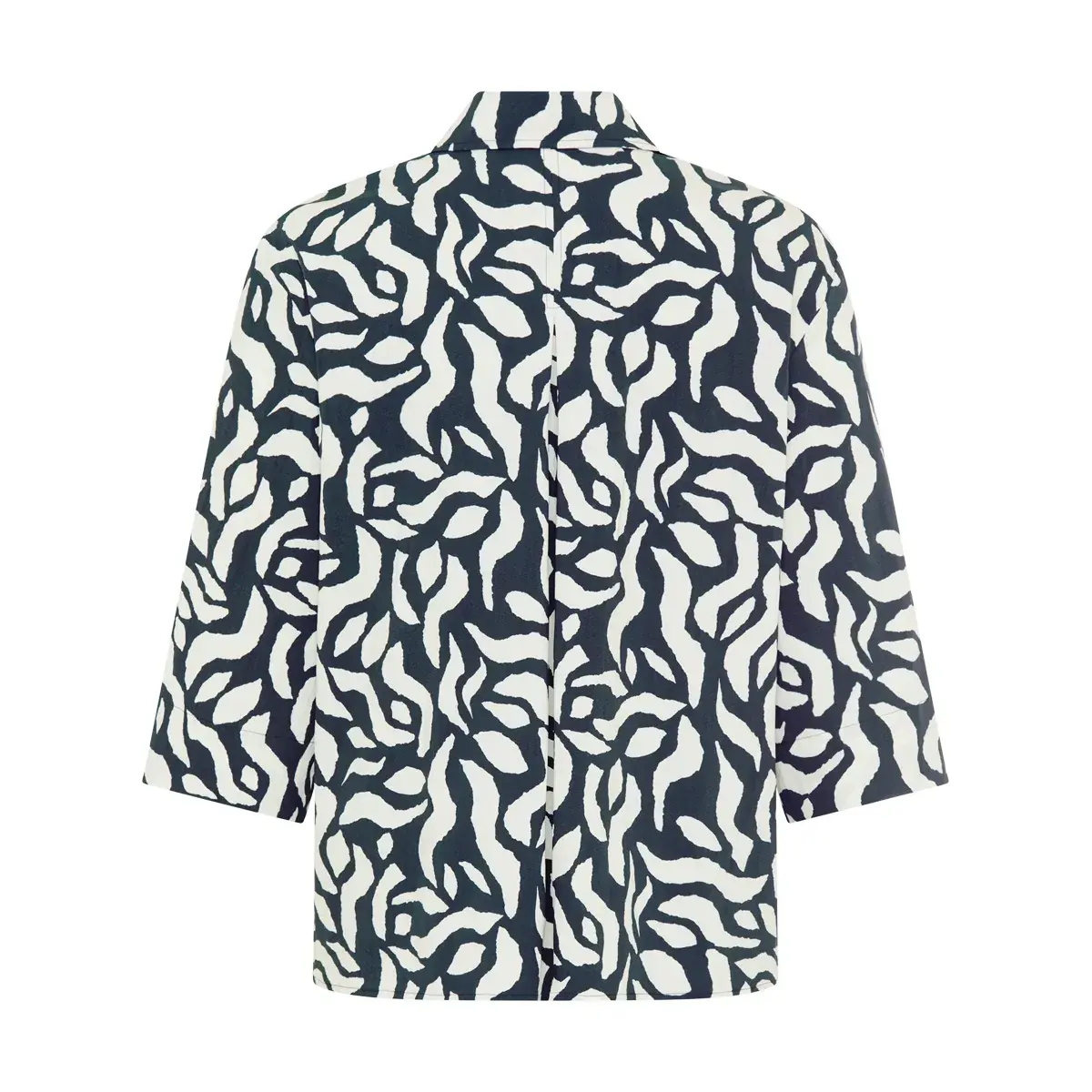 Gemusterte Bluse mit Dreiviertelärmeln